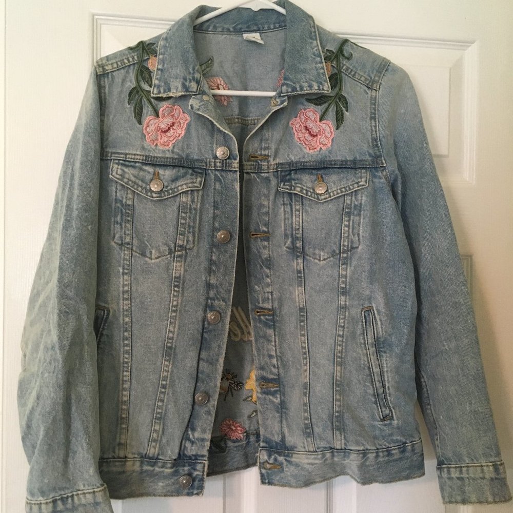 H&M "La Belle Vie" Embroidered Denim/Jean Jacket